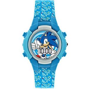 Sonic Jongen's Digitaal Quartz Horloge met Siliconen Band SNC4036, Blauw, riem
