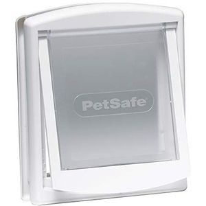 PetSafe Staywell Originele huisdierendeur met 2 sluitopties, geschikt voor katten en honden tot 7 kg, maat S, wit