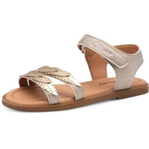 s.Oliver Platte sandalen voor meisjes, 5-48201-44, champagne, 37 EU