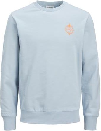 JACK & JONES Jjone Color Summer Sweat Crew Neck, Chambrayblauw, S Heren, Chambray Blauw, S