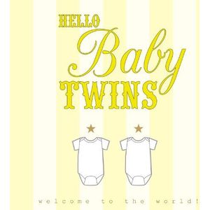 Claire Giles Hatful van Gelukkige Geboorte Gefeliciteerd Hallo Baby Twins Card, HAT120