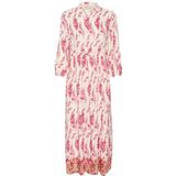 Blousejurk - Crème - Alora - Viscose - Driekwart Mouw - Bloemenprint