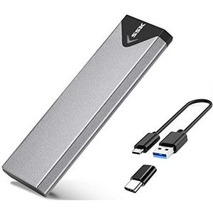 SSK Aluminium USB 3.1 tot M.2 NGFF SSD-behuizing adapter, externe SATA gebaseerde M.2 solid-state harde schijf behuizing (SATA-gebaseerd)