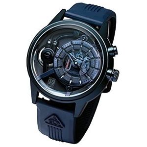 The Electricianz Blue Z Mens Designer Watch - LED Light UP wijzerplaat, Zwitsers ontwerp, unieke elektrische module - roestvrij stalen kast 45mm, blau