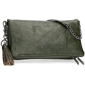 Pepe Jeans Donna schoudertas met klep groen 25 x 13 x 2 cm kunstleer, Celeste Y Blanco, Schoudertas met klep