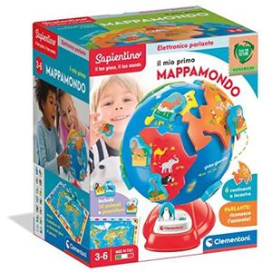 Clementoni - 17730 - Sapientino - Mijn eerste wereldbol - Interactieve sprekende wereldbol (Italiaanse versie), wereldbol voor kinderen 3 jaar - Made in Italy