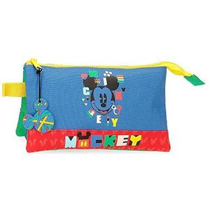 Disney Mickey Shape Shifter Drievoudig pennenetui meerkleurig 22 x 12 x 5 cm polyester