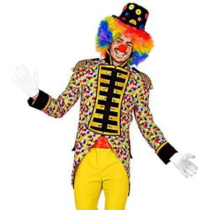 Widmann 50913 50913-confetti Parade-Frack, tuinuniform, stippen, clown, circusdirector, kostuum, carnaval, themafeest, heren, meerkleurig, L