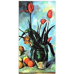 ArtPlaza TW92196 Cezanne Paul - Still Life, vaas met tulips decoratieve panelen, hout MDF, meerkleurig, 50x100 cm
