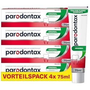 Parodontax Originele tandpasta, 4 x 75 ml tandpasta, helpt bloedend tandvlees te verminderen en te voorkomen