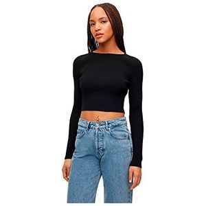 Hugo - Saneriny - Trui - Zwart - Lange Mouwen - Fijne Ribstructuur