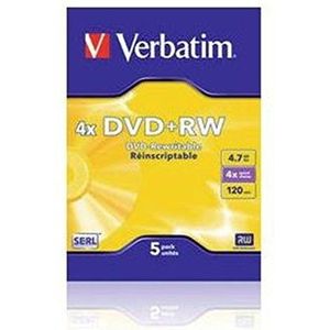 Verbatim DVD+RW 2,4x 4,7 GB Scratch Resistant Live It! Video Box 5-pack DVD-wonden