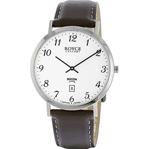 Boccia Heren analoog quartz horloge met lederen band 3634-01, Armband