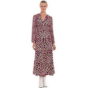 Donna Morgan Dames lange mouw V-hals midi-jurk, wijn/antiek roze, 12, Wijn/Antiek Roze, 38