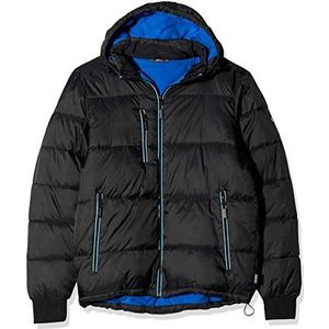 Uvex Werkjas voor heren, zwart-blauw, thermische gewatteerde jas, waterafstotend, zwart, M