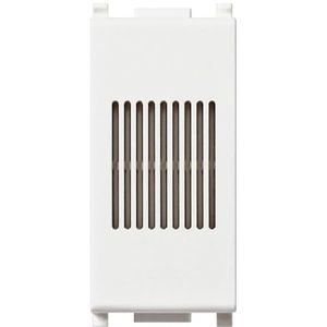 Vimar 14370.SR Plana beltoon/zoemer, instelbare functie door het verwijderen en draaien van het deksel 180°, stroomvoorziening 12 V ~ (SELV) 50-60 Hz, wit
