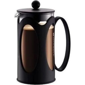 Bodum Kenya koffiezetapparaat (French Press System, permanent roestvrijstalen filter, 1,0 liter), zwart