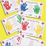 Baker Ross Handafdruk placemats met voorgedrukte gedicht voor kinderen om te beschilderen en te vormgeven, geweldig als geschenk - (10 stuks)