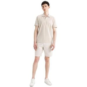 DeFacto Heren bermuda shorts chino korte broek - stretch broek jorts broek ecru 40, ecru, 40
