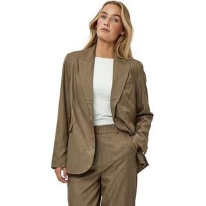 Minus Dames Bina Single Breasted Blazer, Ermine Brown, 8, Ermine Brown, 34