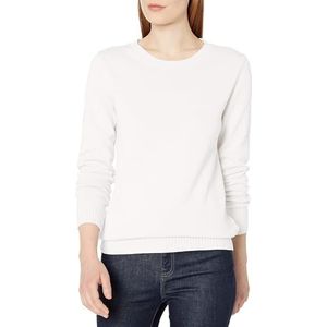 Amazon Essentials 100% Katoen Crewneck Sweater, Wit,