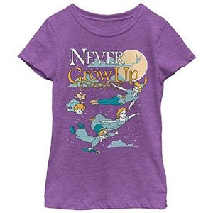 Disney Tinker Bell Null Girl's Heather Crew Tee T-shirt voor meisjes, XL, bessenpaars, XL, Paarse bes, XL