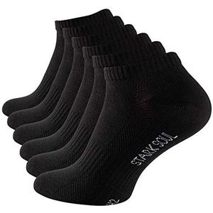STARK SOUL Sport & Lifestyle Sneakersokken in premium kwaliteit | Unisex voor dames en heren | 6 paar | maten 35-50, 6 x zwart,