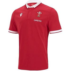 Macron Mannen Welsh Rugby 2021/22 Korte Mouw Thuis Katoen Replica Shirt Welsh rugby 2021/22 korte mouw thuis katoen replica shirt