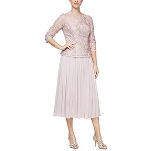 Alex Evenings Damesjurk met lange paillettenjurk (sierlijk en normaal), jurk voor speciale gelegenheden, roze illusie, maat 42, Rose Illusie, 42 NL Klein