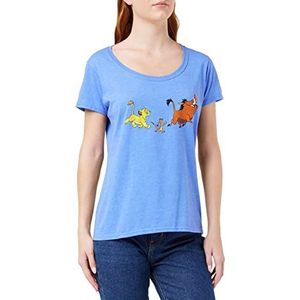 Disney Lion King Trio T-shirt voor dames, Blauw (Heather Royal Hry), 34