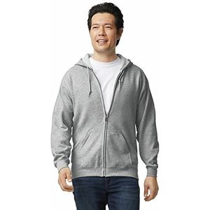Gildan heren Fleece sweatshirt met capuchon en rits, stijl G18600, Sport Grijs, XXL