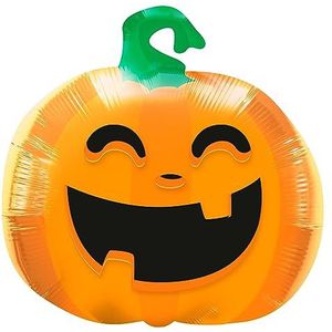 Folat 23871 23871-Happy Booo-luchtballon, heliumfiguren, pompoen, oranje, voor Halloween party, decoratie, meerkleurig