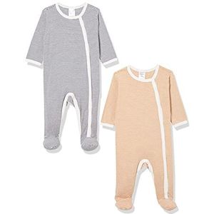Schiesser Unisex baby dubbelpak rompers met voet peuter pyjama