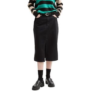 TOM TAILOR DENIM - Kokerrok - Zwart - 3/4 Lengte - Effen