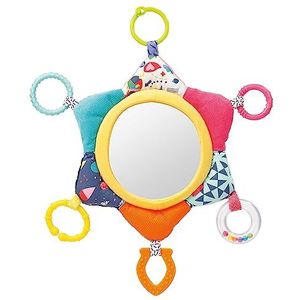 Fehn 055443 Activity-Spiegel Sonne COLOR Friends – Spielzeug zum Aufhängen für Babys und Kleinkinder ab +0 Monaten – Fördert die Ich-Entwicklung und Selbstwahrnehmung – Größe: 34 cm