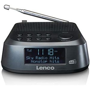 Lenco CR-605 Wekkerradio - Dab+ en FM-radio - 2,6"" LCD-scherm - 30 memorabele stations voor elke Dab+ en FM - Twee uur wakker worden - Snooze-functie en Dimmer - Zwart