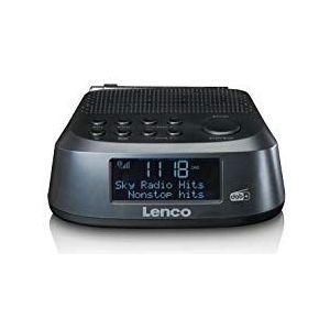Lenco CR-605 Wekkerradio - Dab+ en FM-radio - 2,6"" LCD-scherm - 30 memorabele stations voor elke Dab+ en FM - Twee uur wakker worden - Snooze-functie en Dimmer - Zwart