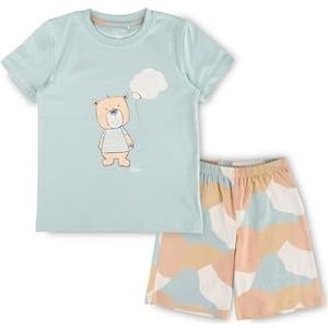 Sigikid Nachtkleding pyjama voor kinderen, pyjama van biologisch katoen, lichtblauw/lichtbruin/shorty, 86