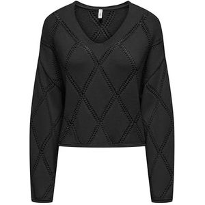 Onltaylor Life Ls V-hals Knt, zwart, XS