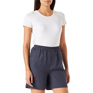 Noa Noa Essential Linen Casual shorts voor dames, blauw (dark blue melange), 46 NL