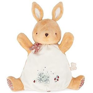 KALOO - Kleine liedjes – knuffeldier pop konijn kaneel – knuffeldier baby – pluche handpop 24 cm – spel om te leren – vanaf de geboorte, K210005