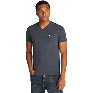 Tommy Jeans Heren TJM XSLIM Jaspe Vneck TEE EXT DM0DM20364 S/S T-shirt, blauw (Dark Night Navy Heather), XS, Blauw (Donker Night Navy Heather), XS