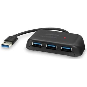 Speedlink SNAPPY EVO 4-poorts USB-hub - passieve USB-A 3.1 Gen 1 hub met 3x USB-A en 1x USB-C voor snelle gegevensoverdracht tot 5 Gbit/s, aansluiting via USB-A, zwart