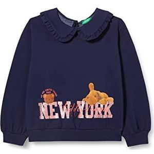 United Colors of Benetton Sweatshirt met lange mouwen voor meisjes en meisjes, donkerblauw 252, 3 jaar