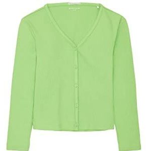 TOM TAILOR Meisjes T-shirt jas met geribbelde structuur, 12318, liquid lime green, 152 cm