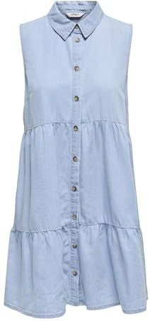 ONLY - Onlbea Siesta Sl Dnm Dress - Lichtblauw - Jeans