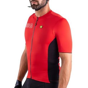 Alé Cycling Heren effen kleur blok shirt met korte mouwen, rood, XS