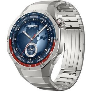 HUAWEI WATCH GT 5 Pro 46 mm Smartwatch, Modern design, Pro-level sportfunctionaliteit, Gezondheidsmonitoring, ECG, Tot 2 weken batterijduur, Bluetooth-oproepen, Compatibel met iOS en Android, Titanium