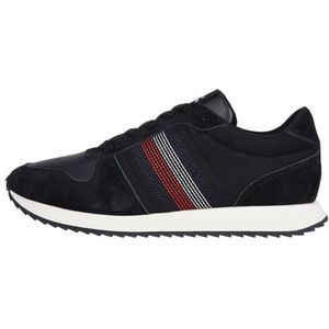 Tommy Hilfiger - Runner Evo Mix Stitch Mid Top - Sneakers - Zwart - Gerecycled Polyester