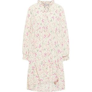 usha Damesjurk Qisha midi-jurk met bloemenprint, Wit meerkleurig, S